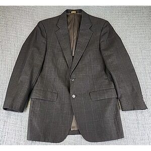 Vintage Hunter Haig Brown Suit Blazer Jacket Union Made USA Size 41